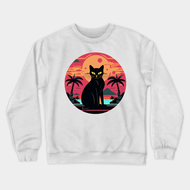 Exotica Sunset Cat Crewneck Sweatshirt by Kona Cat Creationz